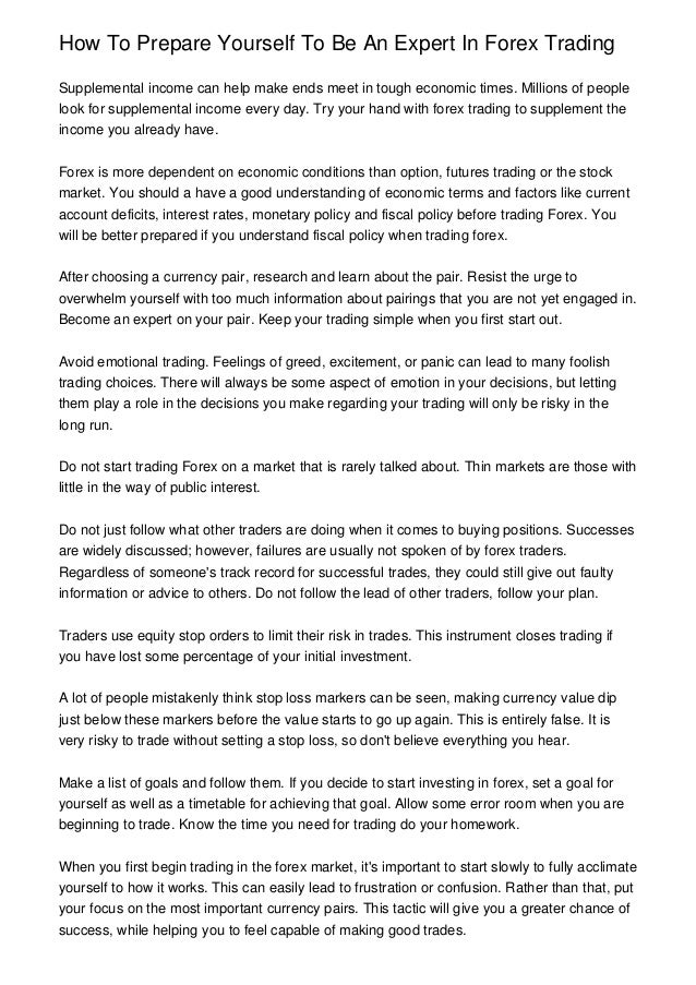 Expert advice forex trading